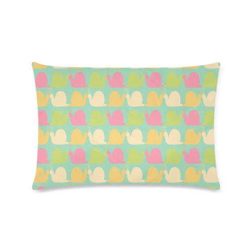 Pink and Lime Snails Pattern Custom Rectangle Pillow Case 16"x24" (one side)