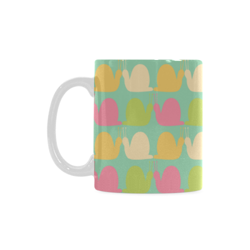 Pink and Lime Snails Pattern White Mug(11OZ)