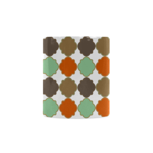 Colorful Quatrefoil Trellis Pattern White Mug(11OZ)