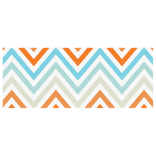 Aqua Orange Chevron White Mug(11OZ)