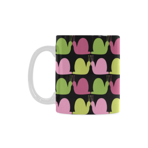 Whimsical Pastel Snails Pattern White Mug(11OZ)