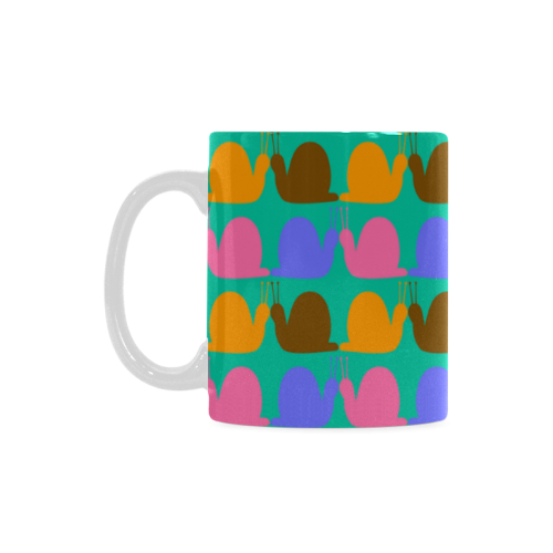 Whimsical Neon Snails Pattern White Mug(11OZ)