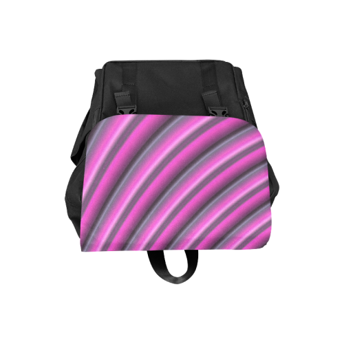 Glossy Pink Gradient Stripes Casual Shoulders Backpack (Model 1623)