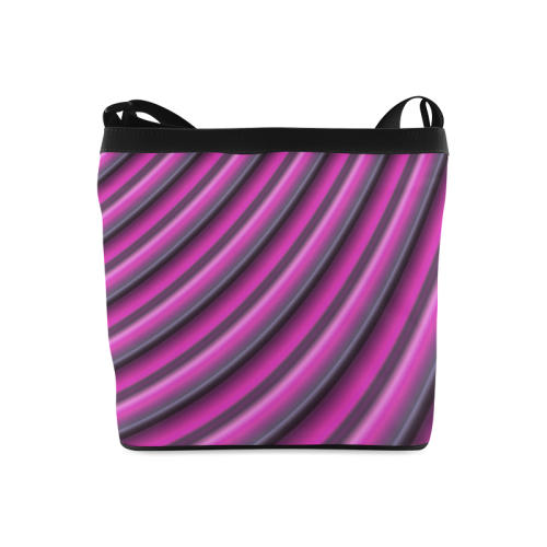 Glossy Pink Gradient Stripes Crossbody Bags (Model 1613)