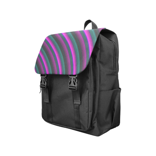 Glossy Purple Gradient Stripes Casual Shoulders Backpack (Model 1623)