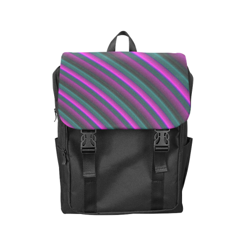 Glossy Purple Gradient Stripes Casual Shoulders Backpack (Model 1623)