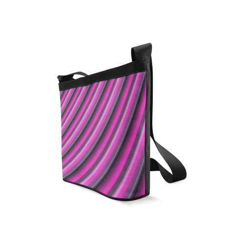 Glossy Pink Gradient Stripes Crossbody Bags (Model 1613)