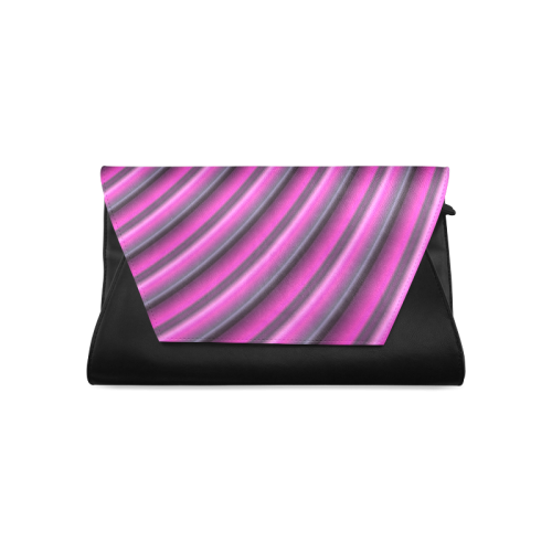 Glossy Pink Gradient Stripes Clutch Bag (Model 1630)