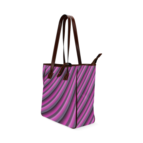 Glossy Pink Gradient Stripes Classic Tote Bag (Model 1644)