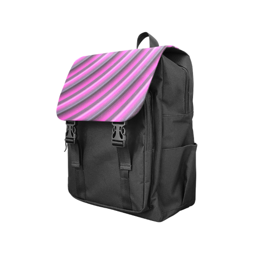 Glossy Pink Gradient Stripes Casual Shoulders Backpack (Model 1623)