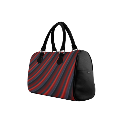 Glossy Red Gradient Stripes Boston Handbag (Model 1621)