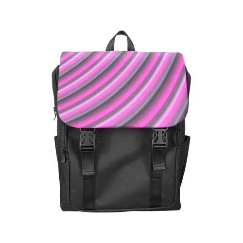 Glossy Pink Gradient Stripes Casual Shoulders Backpack (Model 1623)