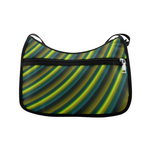 Glossy Lime Green Gradient Stripes Crossbody Bags (Model 1616)