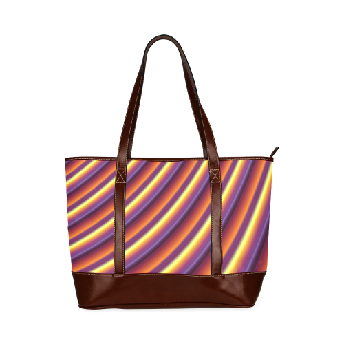 Glossy Colorful Gradient Stripes Tote Handbag (Model 1642)