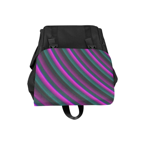 Glossy Purple Gradient Stripes Casual Shoulders Backpack (Model 1623)