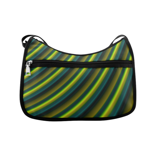 Glossy Lime Green Gradient Stripes Crossbody Bags (Model 1616)