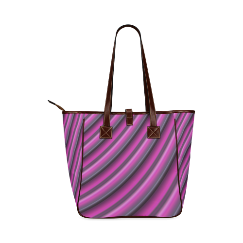 Glossy Pink Gradient Stripes Classic Tote Bag (Model 1644)