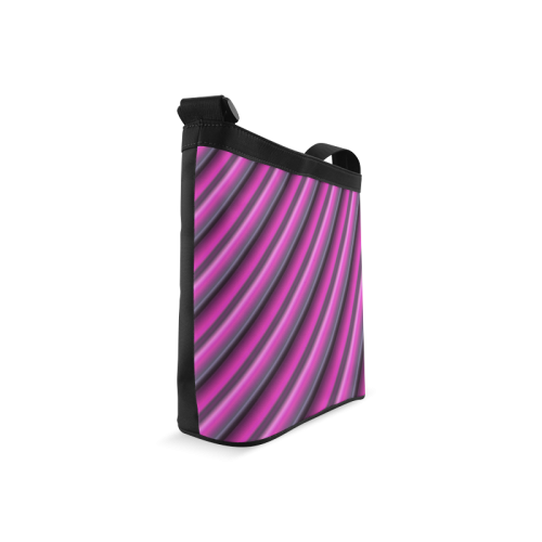 Glossy Pink Gradient Stripes Crossbody Bags (Model 1613)