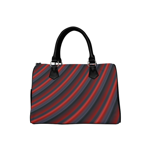 Glossy Red Gradient Stripes Boston Handbag (Model 1621)