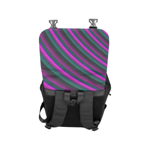 Glossy Purple Gradient Stripes Casual Shoulders Backpack (Model 1623)