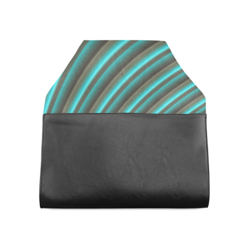 Glossy Green Gradient Stripes Clutch Bag (Model 1630)