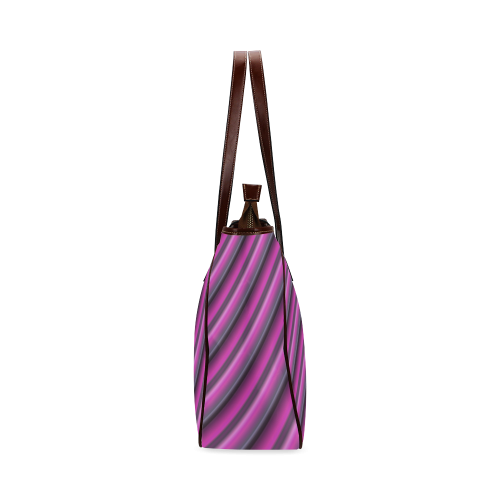 Glossy Pink Gradient Stripes Classic Tote Bag (Model 1644)