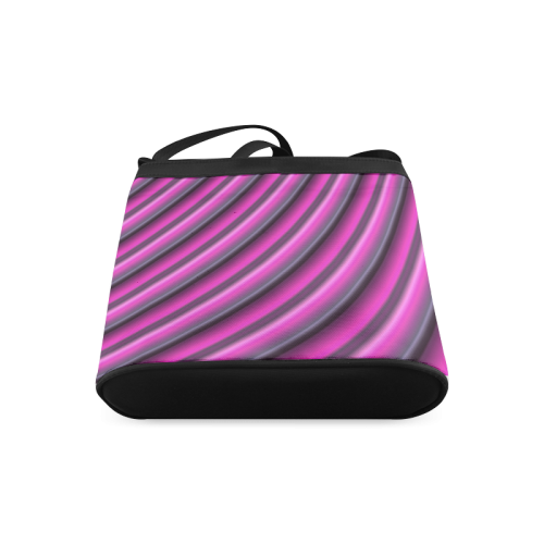 Glossy Pink Gradient Stripes Crossbody Bags (Model 1613)