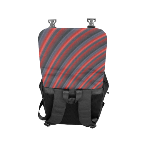 Glossy Red Gradient Stripes Casual Shoulders Backpack (Model 1623)