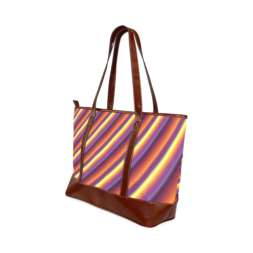 Glossy Colorful Gradient Stripes Tote Handbag (Model 1642)