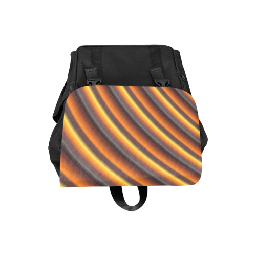 Glossy Honey Caramel Gradient Stripes Casual Shoulders Backpack (Model 1623)