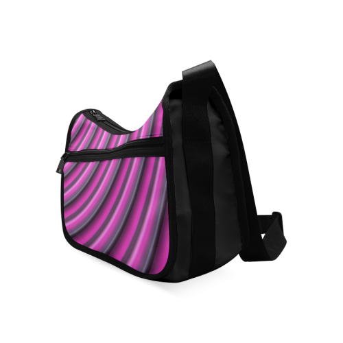 Glossy Pink Gradient Stripes Crossbody Bags (Model 1616)