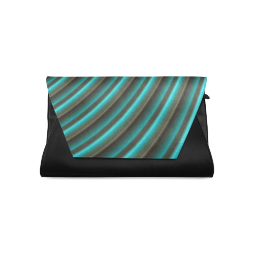 Glossy Green Gradient Stripes Clutch Bag (Model 1630)