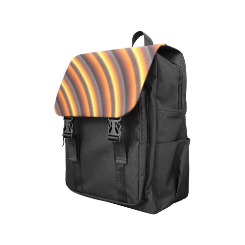 Glossy Honey Caramel Gradient Stripes Casual Shoulders Backpack (Model 1623)