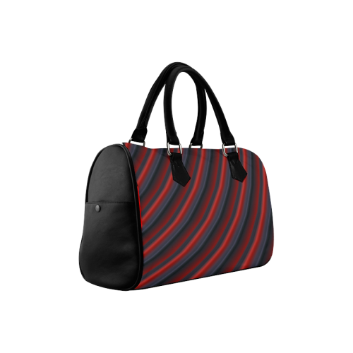 Glossy Red Gradient Stripes Boston Handbag (Model 1621)