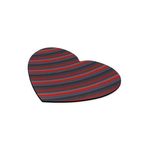 Glossy Red Gradient Stripes Heart-shaped Mousepad