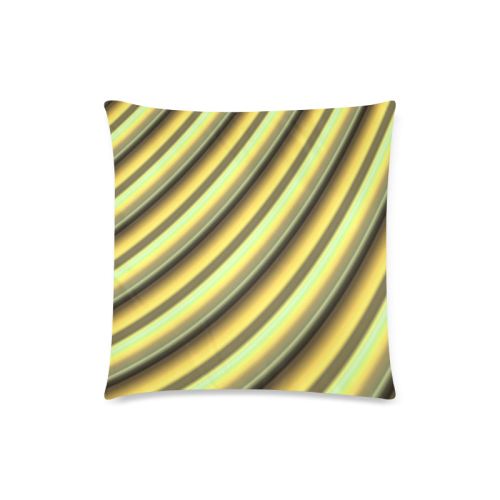 Glossy Yellow  Gradient Stripes Custom Zippered Pillow Case 18"x18" (one side)