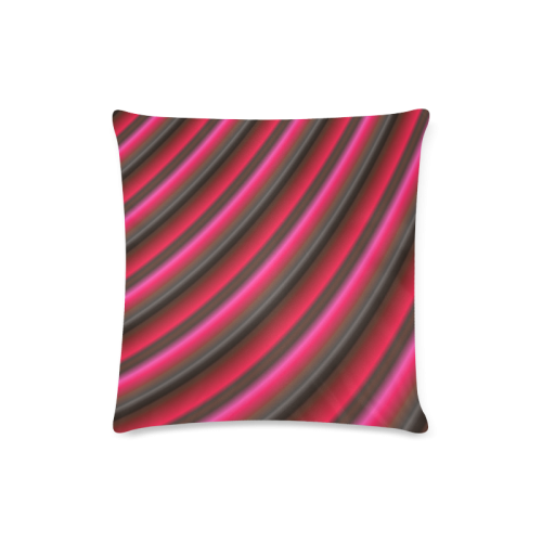 Glossy Red  Gradient Stripes Custom Zippered Pillow Case 16"x16"(Twin Sides)