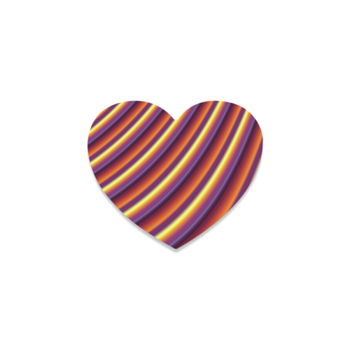 Glossy Colorful Gradient Stripes Heart Coaster