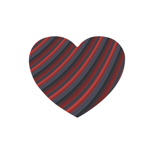 Glossy Red Gradient Stripes Heart-shaped Mousepad