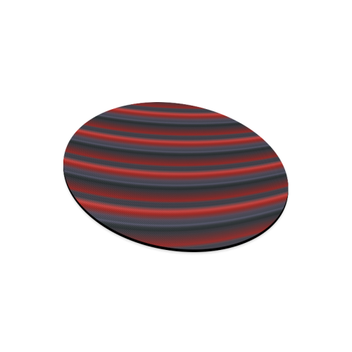 Glossy Red Gradient Stripes Round Mousepad