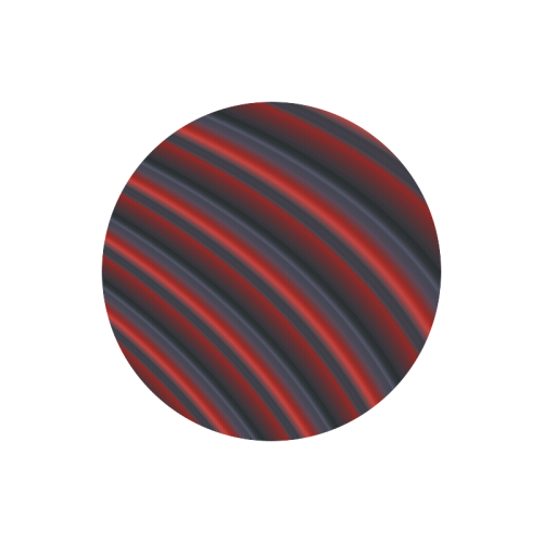 Glossy Red Gradient Stripes Round Mousepad