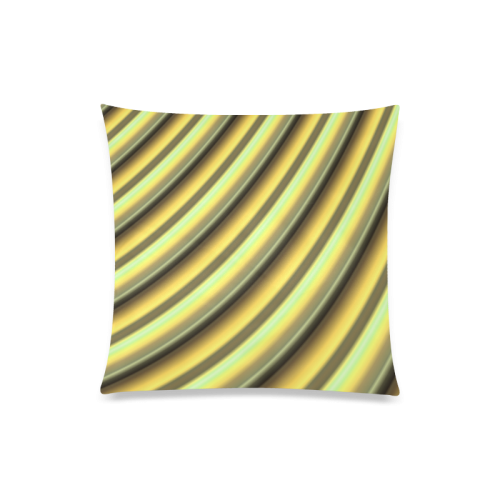 Glossy Yellow  Gradient Stripes Custom Zippered Pillow Case 20"x20"(One Side)