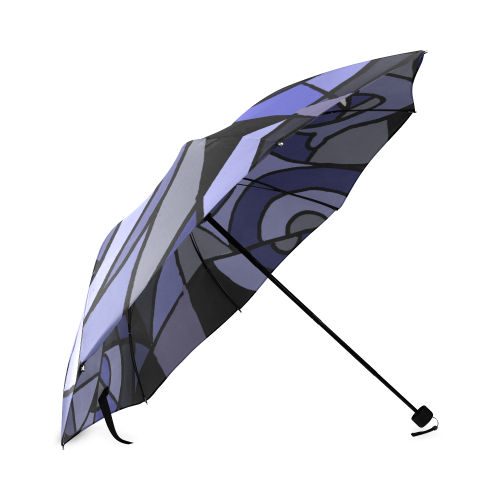 Funny Blue Elephant Abstract Art Foldable Umbrella (Model U01)