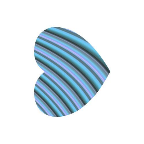 Glossy Light Blue Gradient Stripes Heart-shaped Mousepad