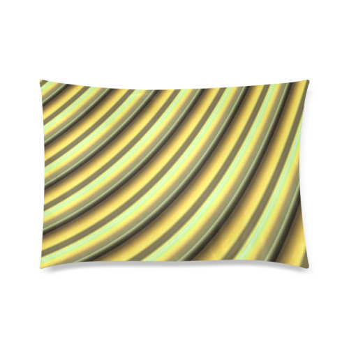 Glossy Yellow  Gradient Stripes Custom Zippered Pillow Case 20"x30" (one side)