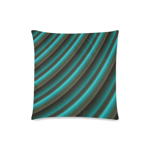 Glossy Green Gradient Stripes Custom Zippered Pillow Case 18"x18"(Twin Sides)