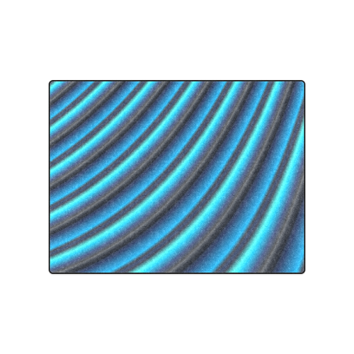 Glossy Blue Gradient Stripes Blanket 50"x60"