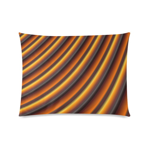 Fractal2cGlossy Honey Caramel Gradient Stripes Custom Zippered Pillow Case 20"x26"(Twin Sides)