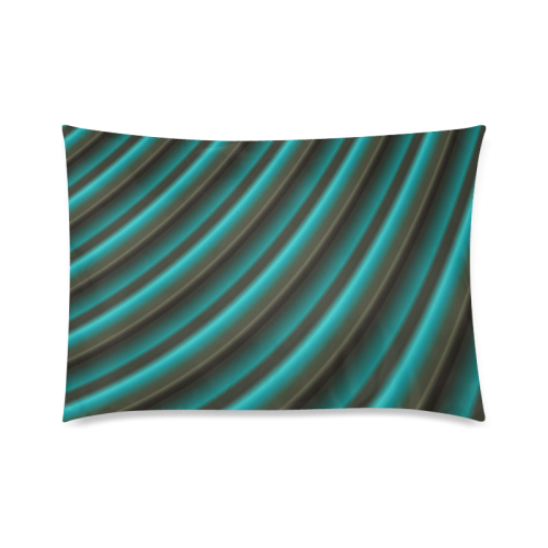 Glossy Green Gradient Stripes Custom Zippered Pillow Case 20"x30"(Twin Sides)