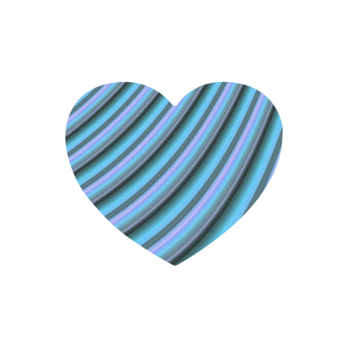 Glossy Light Blue Gradient Stripes Heart-shaped Mousepad